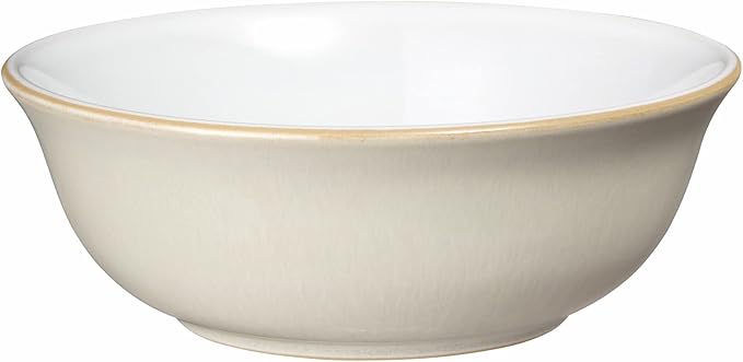 Denby - Linen Cream White Dinner Set for 4-12 Piece Ceramic Stoneware Tableware Plate &amp Bowl Set - Dishwasher Microwave Safe Crockery - Includes 4 x Dinner Plates Small Plates Cereal Bowls