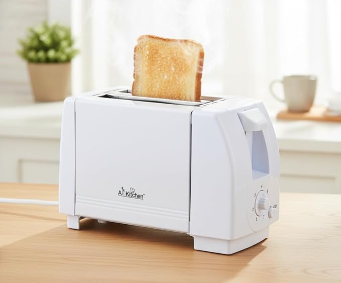 J&ampV TEXTILES Cool Touch Toaster with 6 Temperature Settings &amp Extra Wide 1.25 Slots for Bagels Waffles Specialty Breads Puff Pastry Snacks ETL Certified 2 Slices (White)