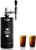 The Original Royal Brew Nitro Cold Brew Coffee Maker - Gift for Coffee Lovers -128 oz Extra Large Home Keg Nitrogen Gas System Coffee Dispenser Kit - Use Nitrogen or Nitrous Oxide