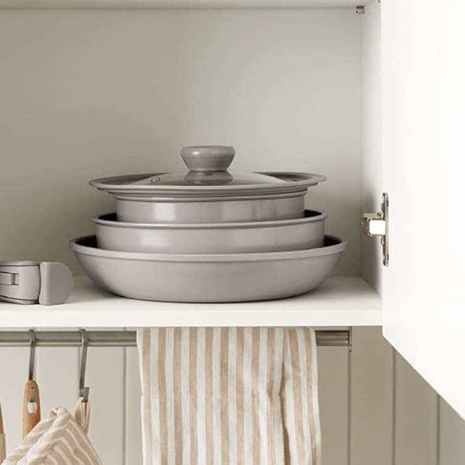 Hanssam Titanium coating hands free organic Pot Cookware Set of 5P Gray