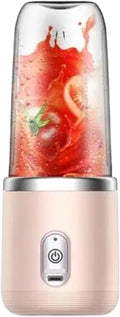 6 Blades Electric Juicer Cup 2 Cups Compatible For Travel Portable Mixer Usb Charge Fresh Fruit Juice Personal Blender Smoothie(Pink with 2 Cups)