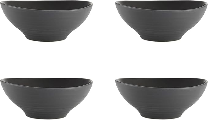 Mikasa Swirl 16 Piece Dinnerware Set Service for 4 Graphite