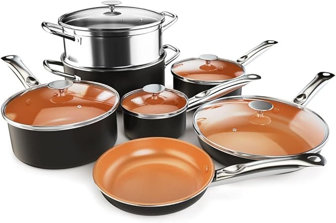 12 Piece Cookware Set Nonstick Wok Cooking Pot Cover Cooker Gas Wok Pan Frying Pan Kitchenware