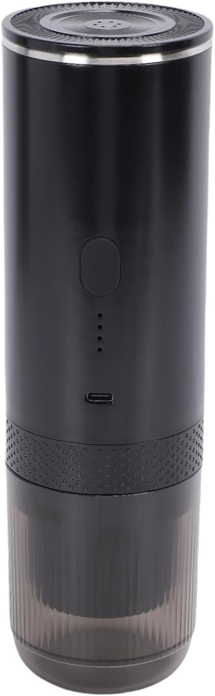Asixxsix Portable Coffee Maker 2 in 1 Machine 7500mAh Battery 20Bar Pressure Coffee Maker with Ground Capsules Compatibility for Home Travel Camping Office (Black)