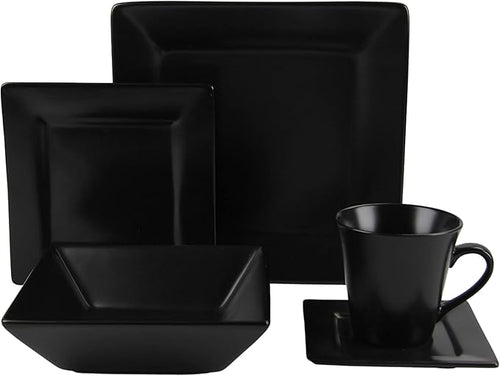 10 Strawberry Street Nova Square 30 pc Dinnerware Set Matte Black