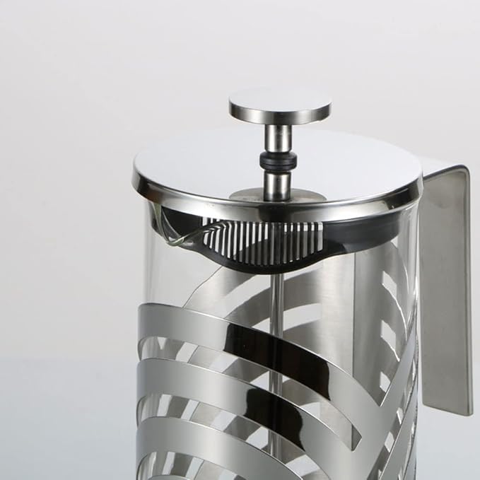 French Press Coffee Maker 600ML Stainless Steel Coffee Press Easy Clean Heat Resistant Borosilicate Glass - Free 100% BPA