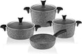 Cookware Set Black Pan with Lid Cutlery Collection Cookware Cutlery Cookware Nonstick Kitchen Supplies