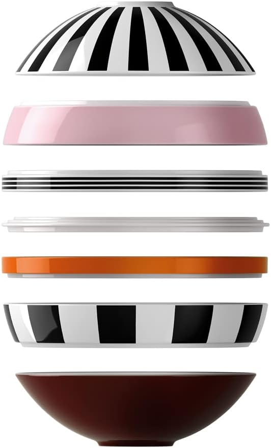 Villeroy &amp Boch Iconic Collection La Boule Memphis 7-Piece Dinnerware Set for 2 Premium Porcelain Made in Germany Dishwasher Safe 9.5 x 9 in Colorful