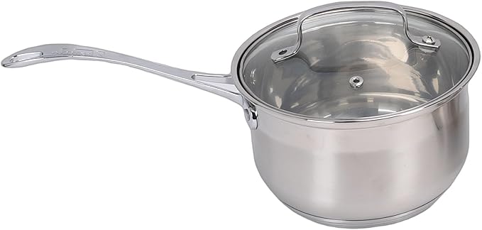 Generic Stainless Steel Versatile Cookware Set with Safe Handles for Kitchen Cooking 5 Pots + Spoon + Spatula for Home Chefs