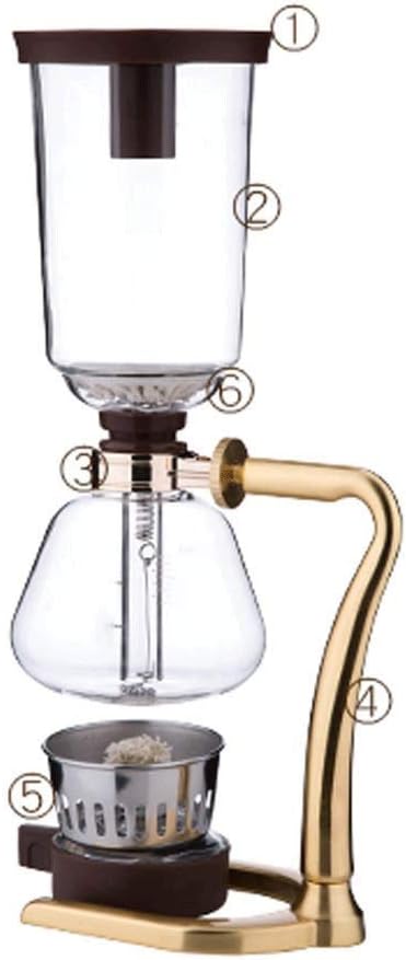 Coffee machine manual coffee pot siphon household siphon pot set glass coffee machine coffee machine manual grinder(E)