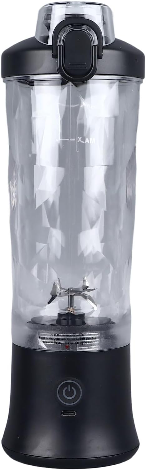 Portable Blender 18000rpm 600ml Large Capacity Cordless Stainless Steel Size Blender with 6 Ultra Sharp Blades for Shakes and Smoothies Mini Blender for Travel Home Sport
