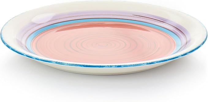 12 Piece Red Durastone Dinnerware Set – Vibrant Swirl Pattern Round Plates and Bowls Dishwasher Safe Stoneware Tableware for Everyday Meals and Entertaining