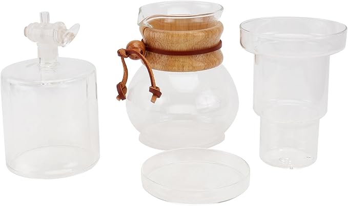 Sosoport Cold Brew Coffee Maker Glass Pot with Ice Dripping Function Handcrafted Borosilicate Glass Coffee Teapot 1-set for Home and Office
