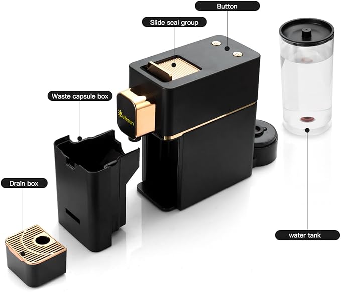 Mini Espresso Coffee Machine for Capsules Compatible with Nespresso OriginalL Machine Espresso Maker Single Serve Bestpresso Coffee Capsules Peet's Espresso more (Black)