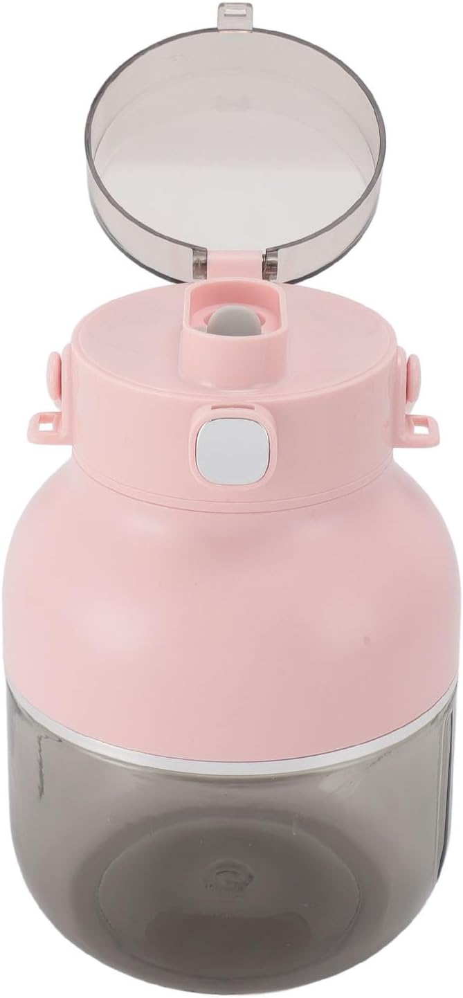 Blender Cup Multi Functional Cordless USB Rechargeable 1500mAh Electric Juicer Blender 500ml with Straw for Office (Pink)