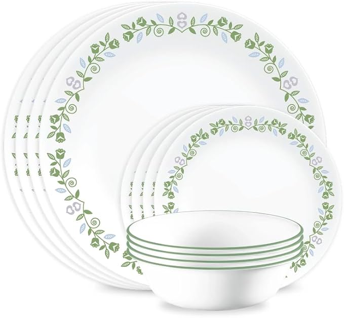 Corella Gorgeous 12-Piece Glass Dinnerware Set