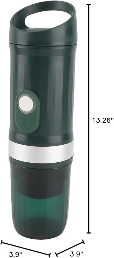 Dioche Portable Electric Machine 250mL Singlecup Coffee Maker Connects to Coffee/Powder/multicapsule Brewing 20Bar Highpressure Extraction 9600mAh Rechargeable (Green)