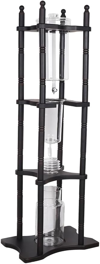 Coffee Maker Cold Brew Machine2L Large Capacity Glass Slow Drip Technology Ice Drip Coffee Pot with Adjustable ValveManual Glass Dutch Coffee Dripper Ice Drip Coffee Tower for Cafes Bars Clubs