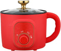 GRFIT Electric Cooking Machine 1.7L Rice Cooker Mini Soup Pot Food Steamer Multi-Function Wok Hot Pot Porridge Maker (Color : Red Knob)