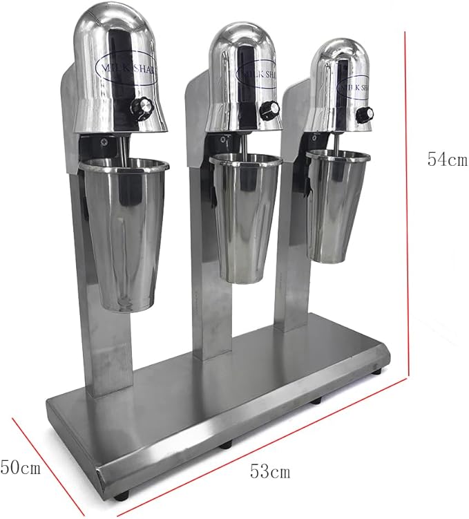 Commercial Stainless Steel Milk Shake Machine Stainless Steel Milk Shaking Machine Three Head Drink Mixer 110V (Three Head)