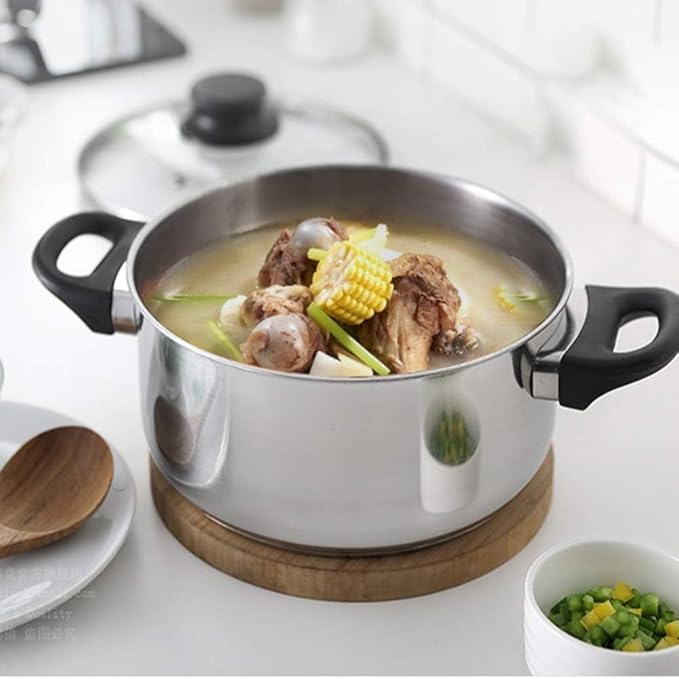 Pots and Pans Set 3Pcs Cookware Set Stainless Steel Pot Pan Sets Saucepan Casserole Milk Pot with Glass Lid Pots and Pans Sets Non Stick