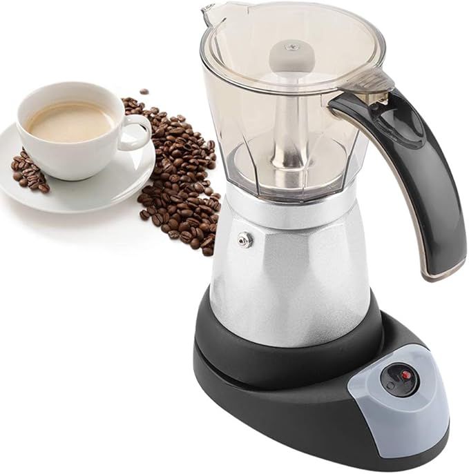 Weiyirot Electric Coffee Maker 480W 220V 300ML/6 Cups Coffee Pot Detachable Espresso Coffee Maker Pot for Home Kitchen Office Use (EU Plug)