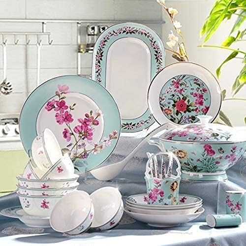 Dinnerware Sets - Luxury Gift Dishes Service Set Chinese Style Porcelain 60-Piece Dinner Set Vintage Dining Dessert Set Bone China Dinnerware Set (Service for 10 People)