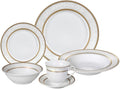 Stylish and Elegant 24 Pieces Porcelain Dinnerware Set Service for 4 People for Hosting Parties and Events - Amelia Design