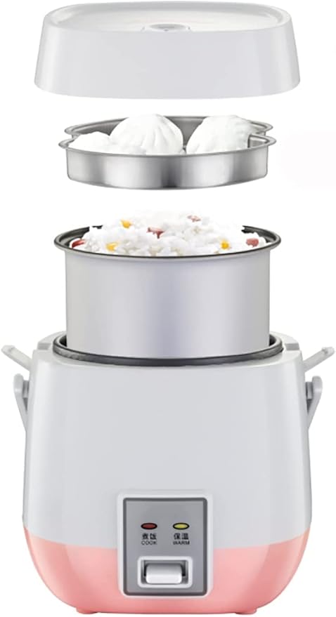 Mini Rice Cooker Household Small Multi-Function Rice Cooker One-Button Switch Automatic Heat Preservation for 1-2 People (B 1) (B 3)