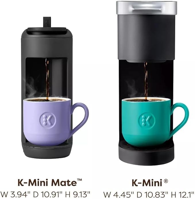 KeurigK K-Mini Mate Single-Serve KCup Pod Coffee Maker – Compact 4 Wide Brewer – 12oz Reservoir – Travel Mug Compatible – Modern Design – Electric – Ideal for Small Spaces (Black)