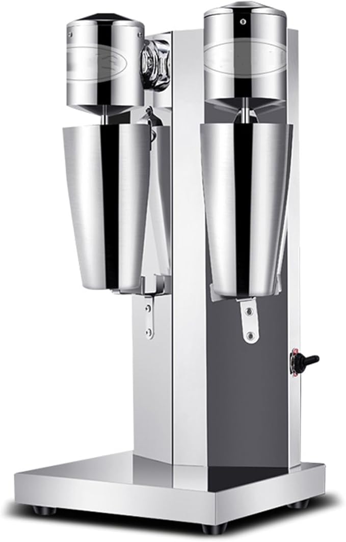Electric Double-head Milk Shaker Machine Commercial Milkshake Maker Machine Drinks Mixer Speed 18000W/min Base Height 50mm for Protein Shakes and Mixing Cocktail