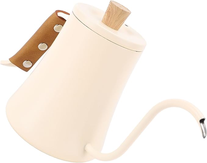 Zerodis Coffee Makers Coffee Cups Pour Over Tea Pot with Cover Ergonomic Handle 600ml Large Capacity Stainless Steel Brewer Accurate Pouring for Hot Cold Drink 10.2x5.5in