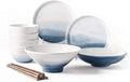 Porcelain Dinnerware Set Complete Porcelain Combination Modern Dinnerware Set Include Plates Bowls Sets -Service For 4/6Gray12 Pcs