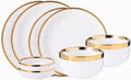 Dinner Sets Gold Bright White Porcelain Dinner Sets Ceramic Bowl Dish Plates Set Porcelain Dinnerware For Household HotelBright 2people Set