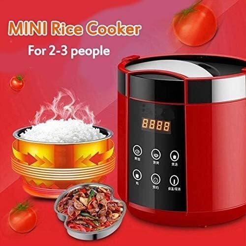 Rice Cooker 1.5L Electric Rice Cooker Mini 2 Layers Food Steamer Multifunction Meal Cooking Pot Fast Heating Lunch Box 24H Appointment(B)