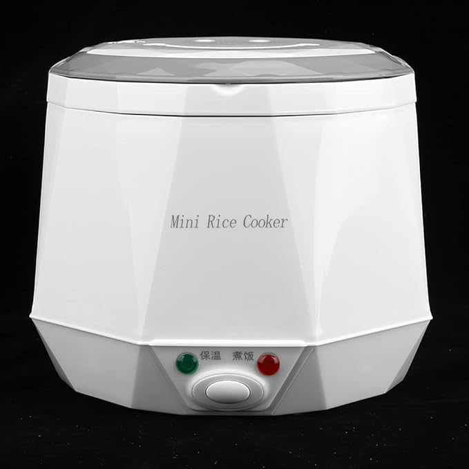 Mini Rice Cooker 1.6L Mini Portable Electric Rice Cooker Rice Cooking Tool Food Steamer for 12V Car Use WhiteRice Cookers