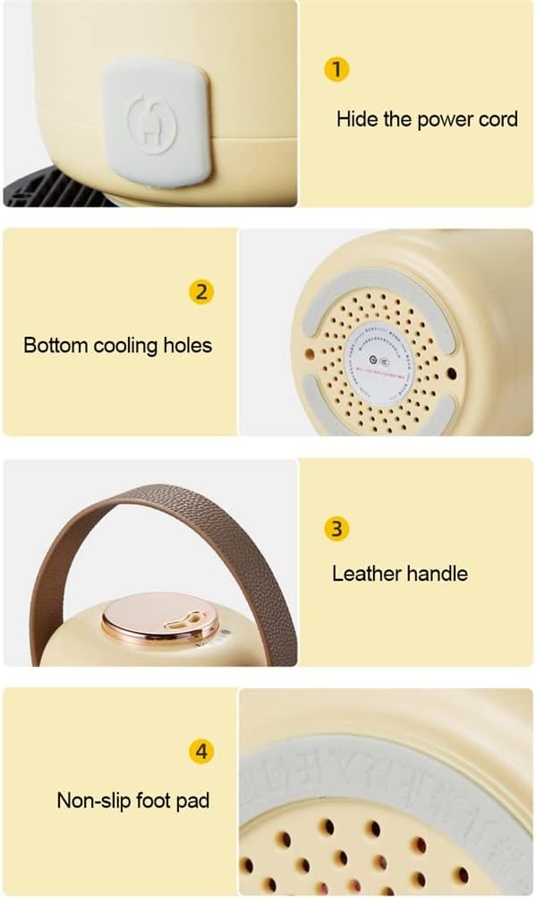 500ml Rice Cooker Travel Kettle Slow Cooker Portable Stew Pot Multi-purpose Pot Cooking Cup 1