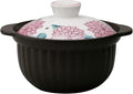 7223-0710 Rice Earthenware Pot 2 Cups Direct Fire Microwave Compatible Approx. 7.9 inches (20 cm) Thermatec Floral Pattern Pion