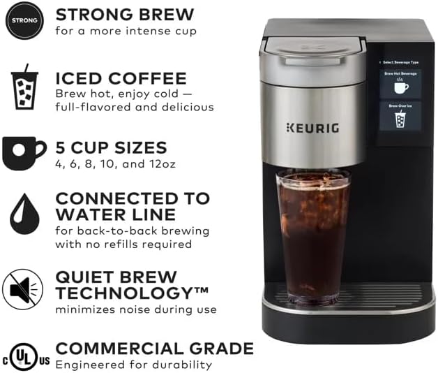 Keurig K2550 Plumbed Single Serve Commercial Coffee Maker and Tea Brewer with Direct Water Line Plumb and Filter Kit