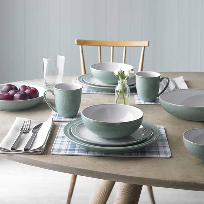 Denby Elements 12 Piece Dinner Set Green