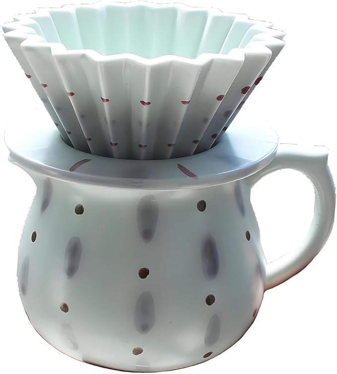 Ceramic Small Pour Over Coffee Maker13.5oz/400ml Single Cup Simply Good Coffee BrewerV60 Drip Coffee Maker Set for Home Café Restaurant Camping