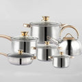 Cookware Stainless Steel 6 Piece Kitchen Pot Set Household Electromagnetic Stove Frying Pan Milk Pan Cooking Pot Cookware Set Variety Pack