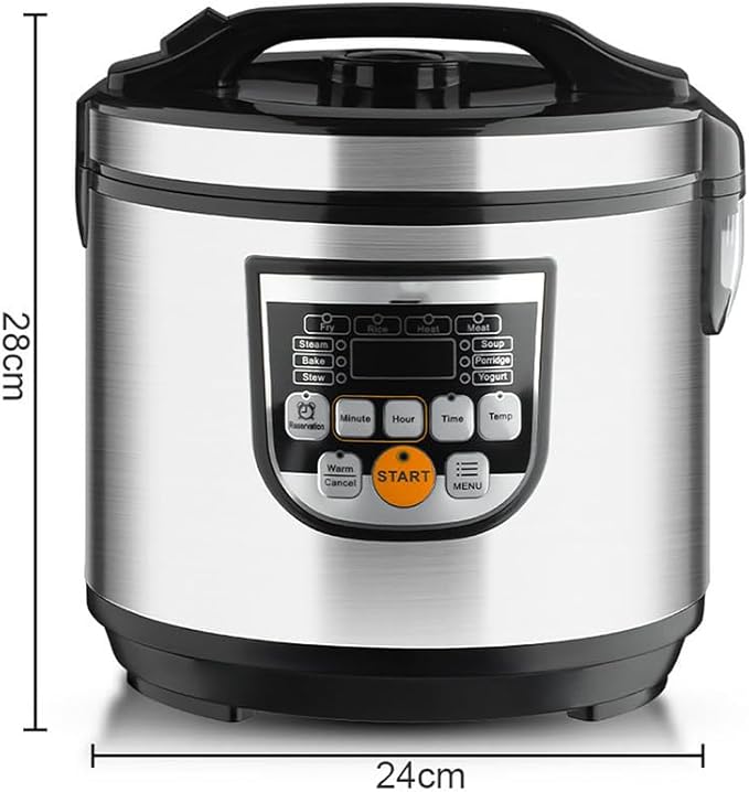 5L Electric Rice Cooker Food Steamer Non-Stick Multi Cooker with 900W 24-Hour Reservation Function Small and Compact Cooking for 4-6 People Rice Steaming Soup