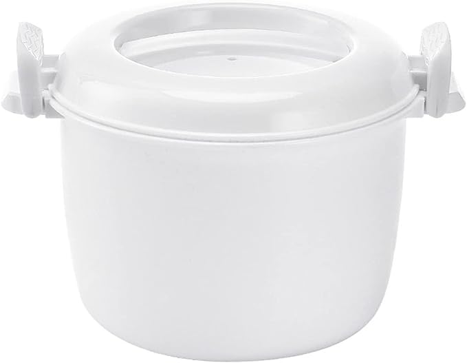 Microwave Rice Cooker Small: Microwave Steamer for Vegetables- Microwave Pressure Cooker Microwave Cookware with Lid for Rice Vegetables 7 X 7 X 5.9 Inch