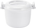 Microwave Rice Cooker Small: Microwave Steamer for Vegetables- Microwave Pressure Cooker Microwave Cookware with Lid for Rice Vegetables 7 X 7 X 5.9 Inch