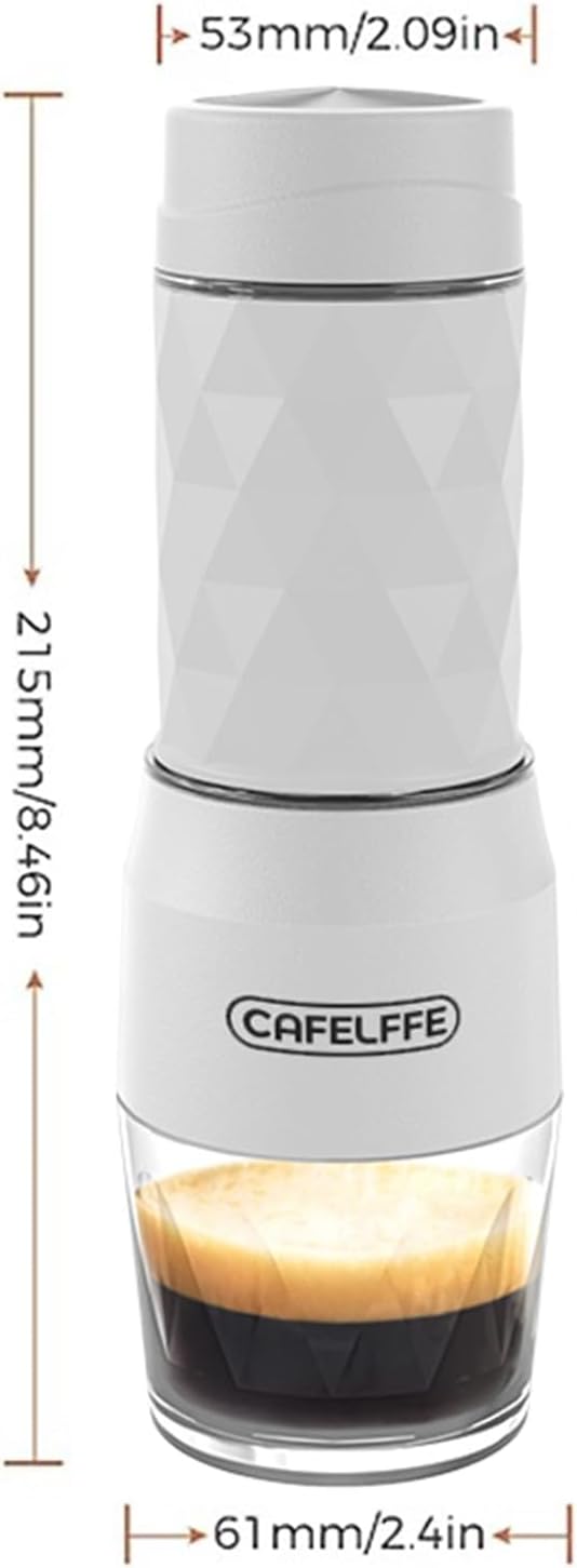 3-in-1 Portable Manual Espresso Coffee Machine 18Bar Cold and Hot Brew Mini Coffee Maker with Milk Foam Press Lever 120ml Cup Work with DG/NES Capsule and Ground Coffee