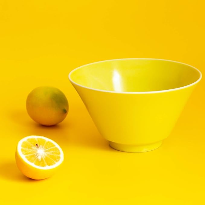 Aito Seisakusho 567-511 Ceramic Mino Ware Ciel Bowl &amp Spoon Pair Living Alone Set of 2 Yellow Dishwasher Microwave Safe Made in Japan
