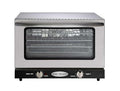 ECO-47 Electric Convection Oven Countertop Single Deck Half Size Oven with 4 Chrome Racks Manual Controls Dual Pane Glass Door Forced Air Convection Stainless Steel 150°F–500°F Range