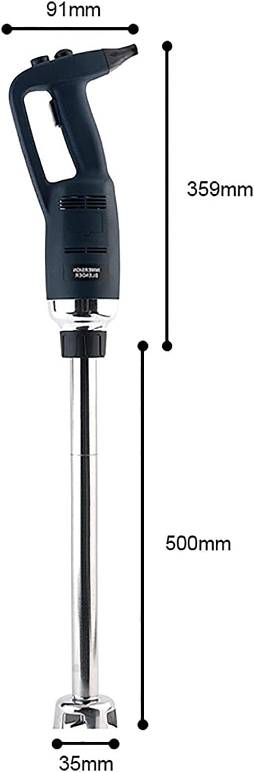 500W Powerful Hand Blender - Adjustable Speed 4000-16000RPM 304 Food-Grade Stainless Steel Anti-Splash Design Perfect for Smoothies Soups and Vegetables.