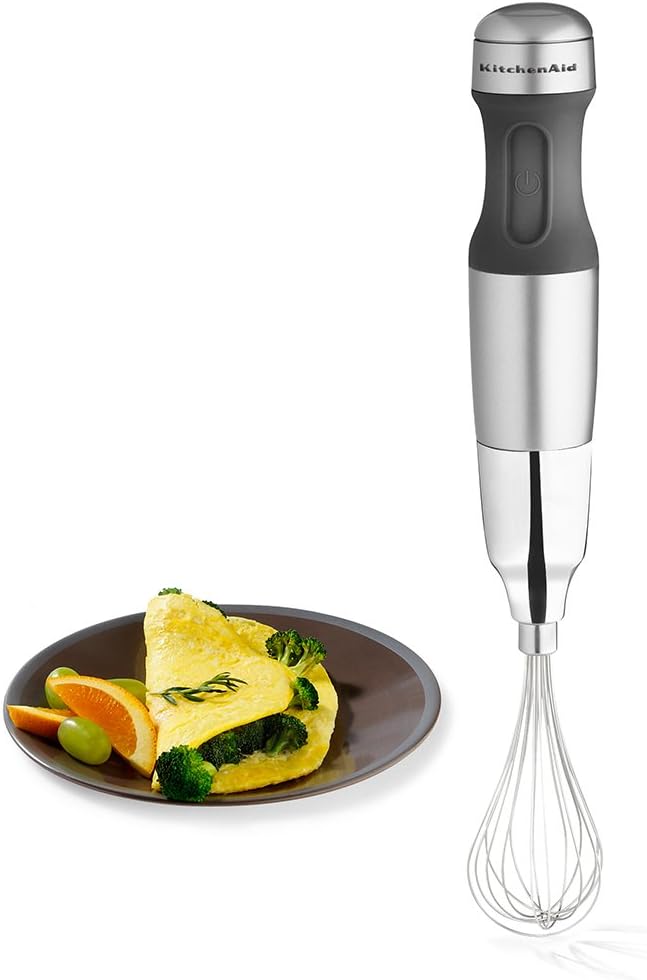 KitchenAid KHB2351CU 3-Speed Hand Blender - Contour Silver 8 inches